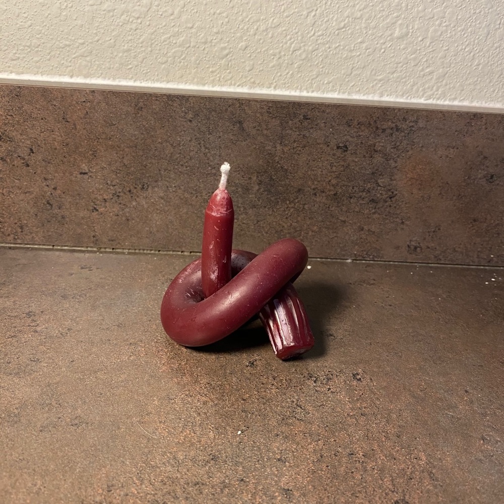 Burgundy candle